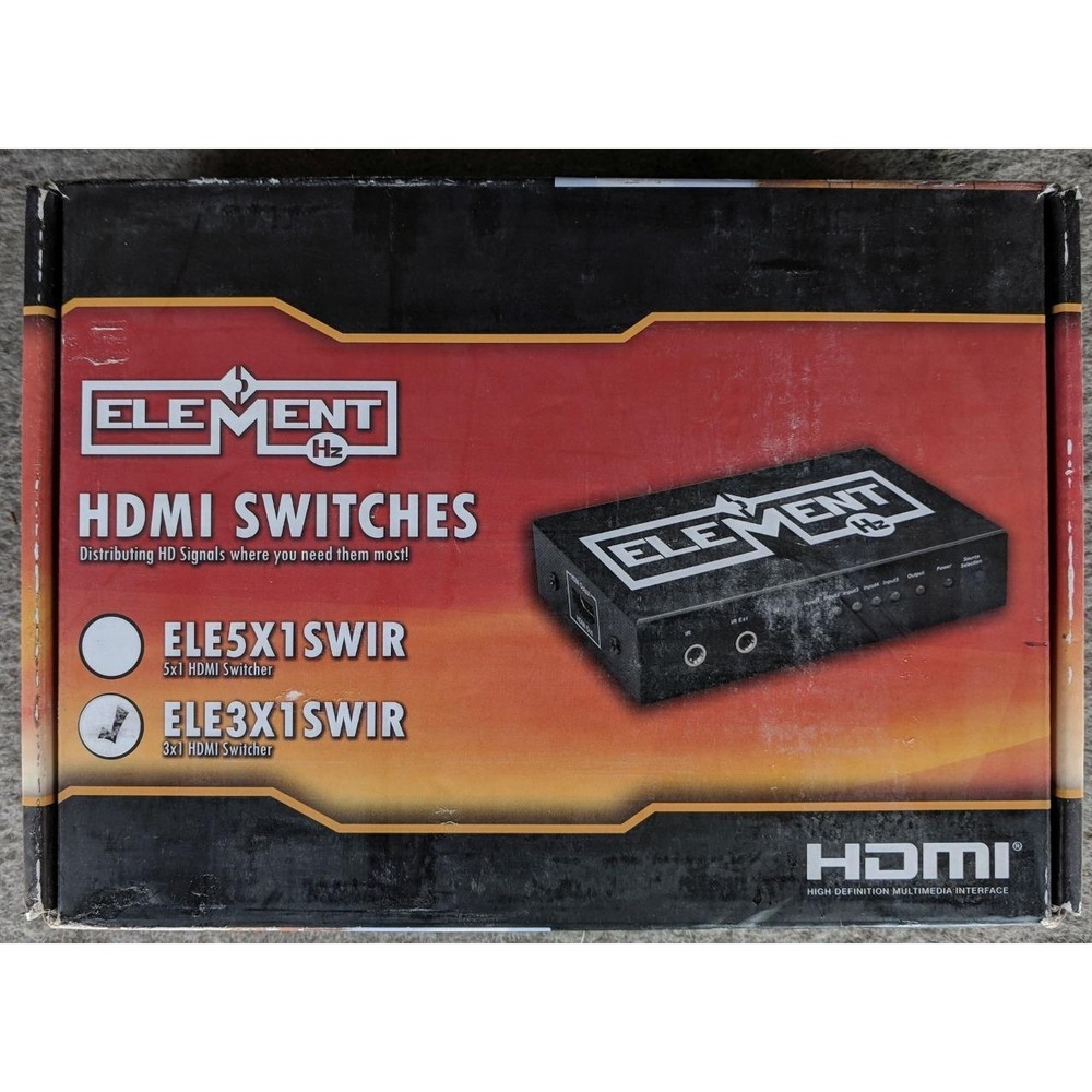 Element‎ ELE3X1SWIR ELE 3X1 SWIR HDMI Switcher With IR Capability NEW NIB